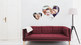Babybilder Herzform Rote Couch Frontal