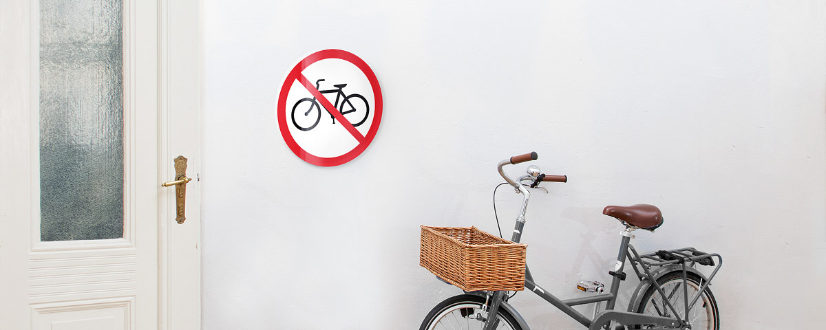 Hinweisschilder Fahrrad Verboten Graues Fahrrad Forex Perspektive
