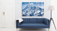 Mehrteilige Bilder Schneeberg Blaue Couch Frontal