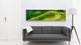Panorama Reisfeld Graue Couch Leinwand Frontal