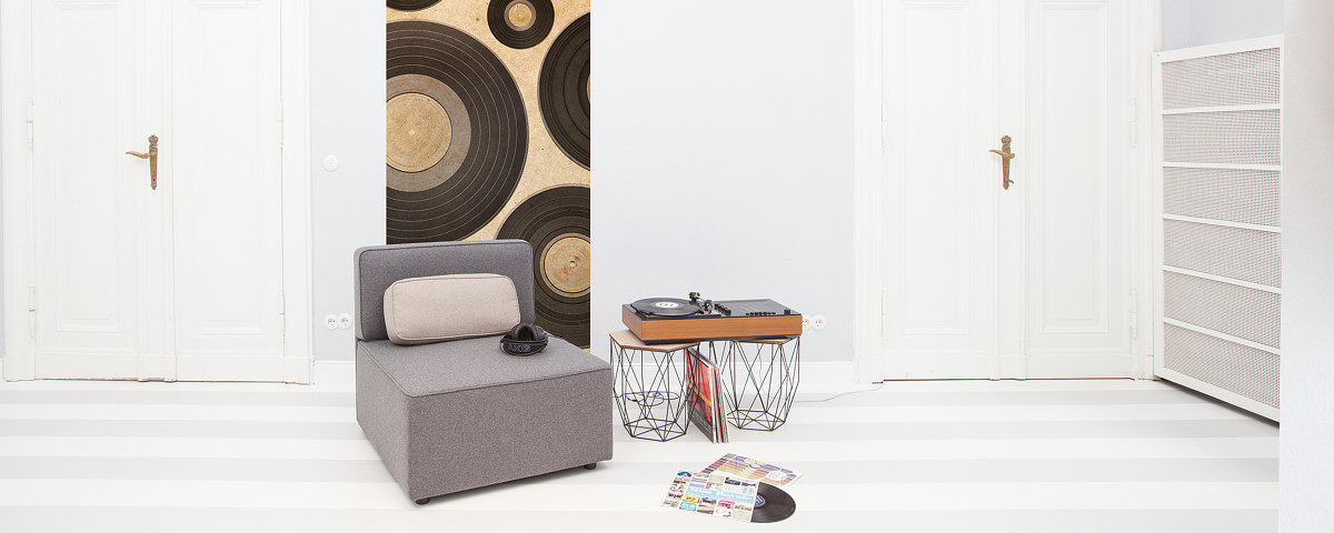 Schallplatten Plattenspieler Fototapete Frontal