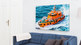 Schiff Blaue Couch Leinwand Perspektive