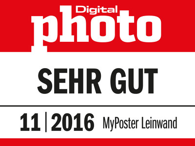 Digital photo verlieh myposter im November 2016 das Siegel "sehr gut" für unsere Leinwände.