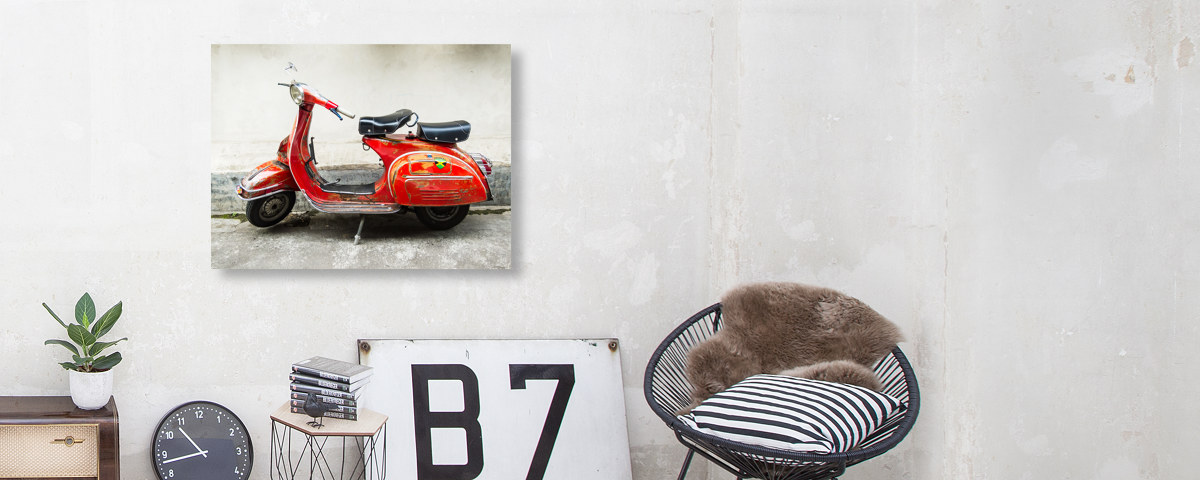 Scooter rouge B7 Beton Frontal