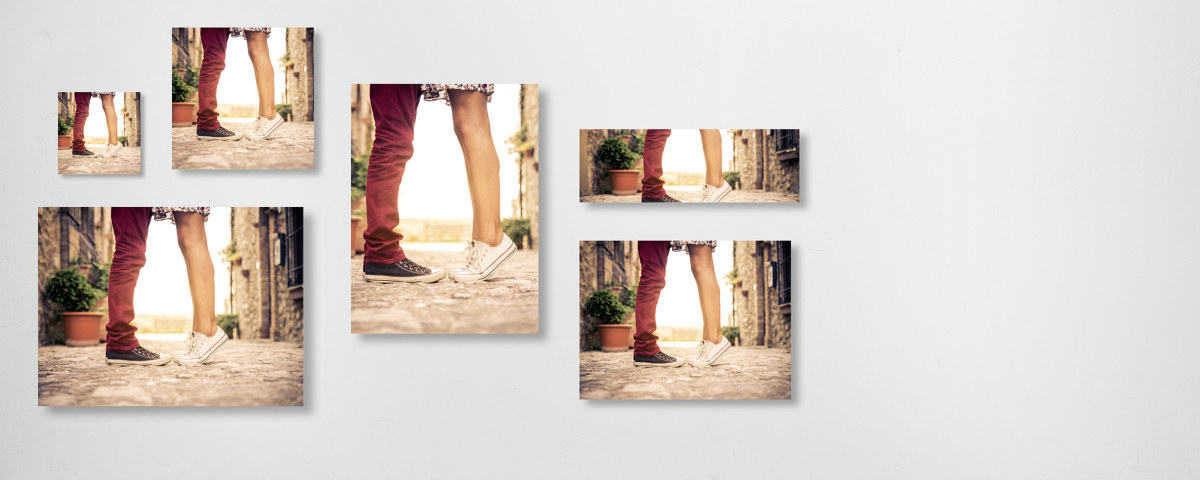 Paar Zehenspitzen Wand Material Collage