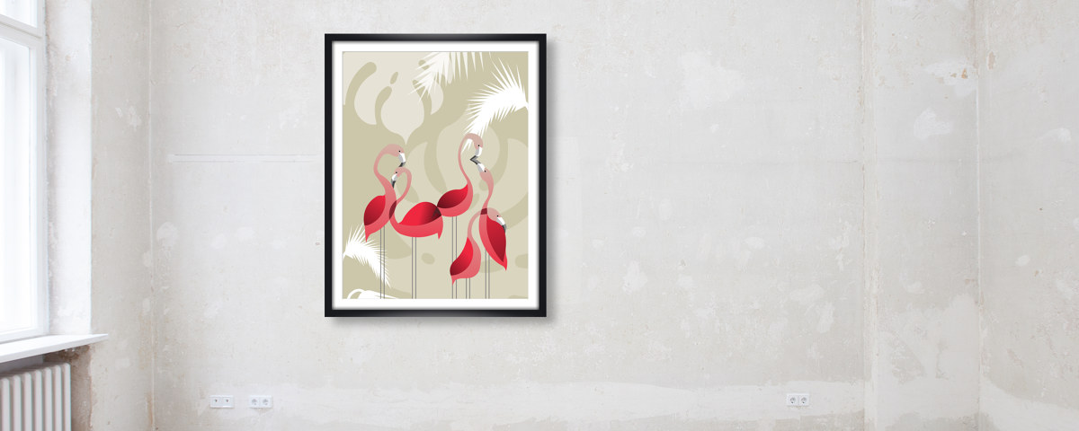 Flamingoes in love