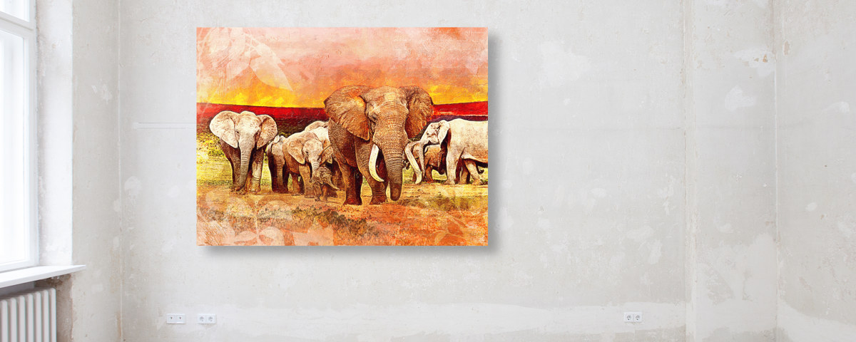 Gemälde Elefant