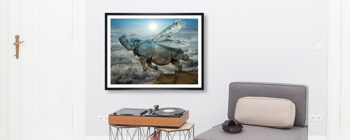 surreales Motiv Nashorn