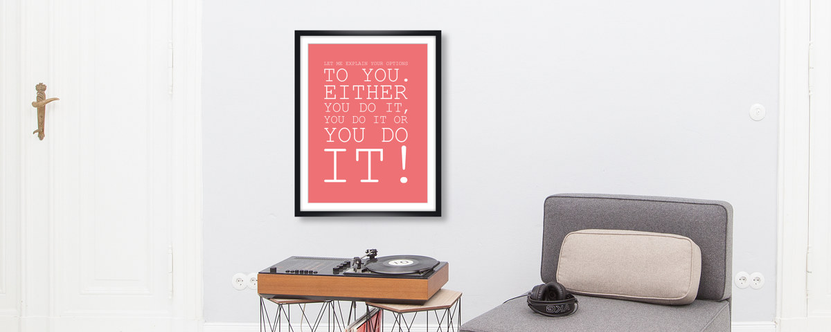 three options quote poster