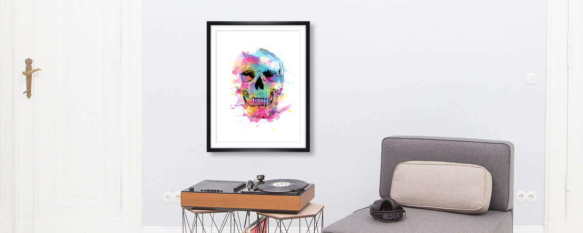 Watercolor Skull