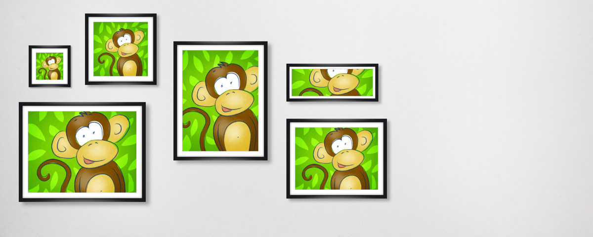 Image chambre d'enfant singe