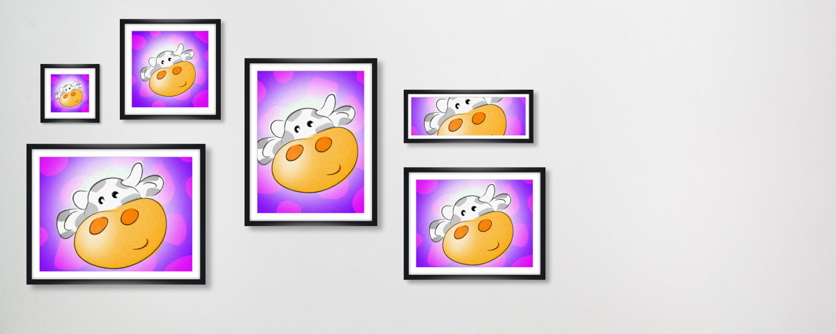 Kinderzimmerbild Kuh