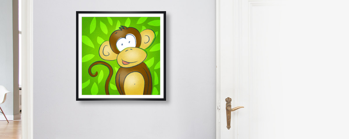 Image chambre d'enfant singe