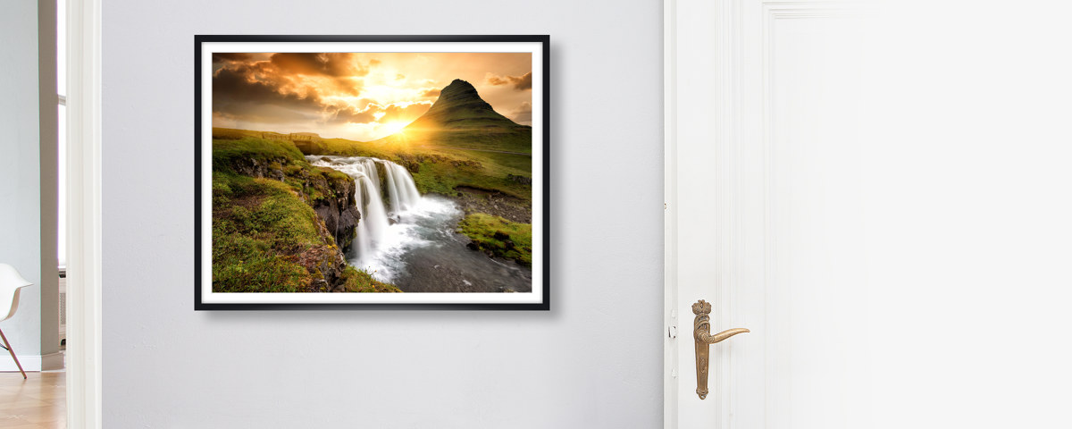 Wasserfall Island Motiv