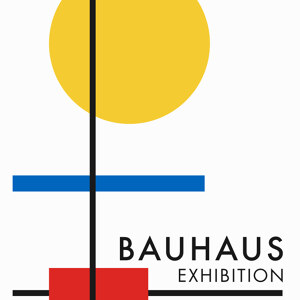 Bauhaus Ausstellungsposter weiss gelb