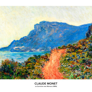 Claude Monet La Corniche bei Monaco Ausstellungsposter