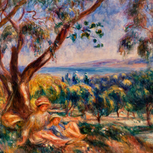 Pierre Auguste Renoir Landschaft mit Figuren bei Cagnes