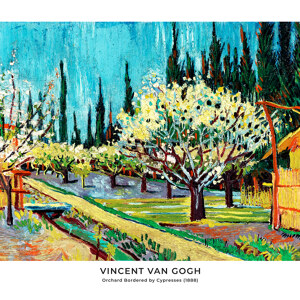 Vincent Van Gogh Obstgarten umgeben von Zypressen