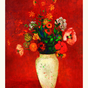 Odilon Redon Ausstellungsposter Blumenbouquet in Chinesischer Vase