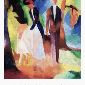 August Macke Menschen an einem blauen See Ausstellungsposter