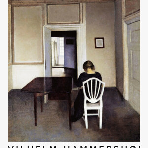 Vilhelm Hammershoi Interieur mit Ida auf einem weisen Stuhl