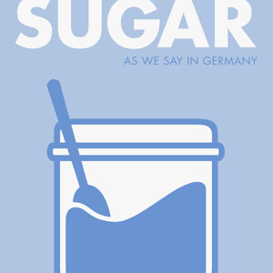 Nicht aus Zucker blauer Hintergrund