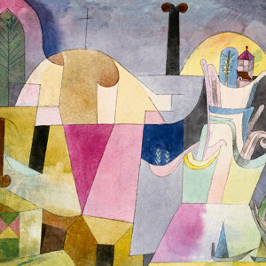 Paul Klee Schwarze Saeulen in einer Landschaft