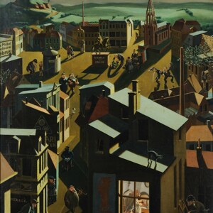 Georg Scholtz Deutsche Kleinstadt bei Nacht