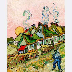 Haeuser und Figur Vincent Van Gogh