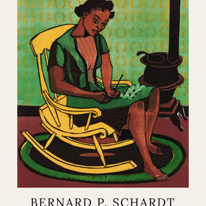 Bernard P Schardt Gelber Schaukelstuhl