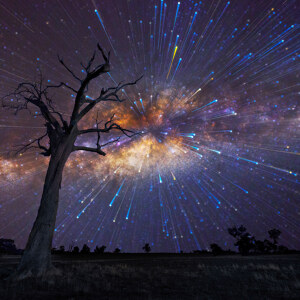 Nachthimmel mit Sternenstreifen