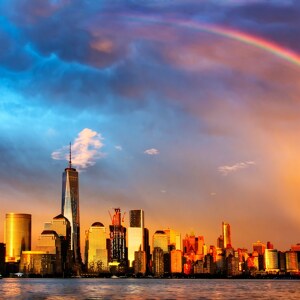 Regenbogen ueber New York