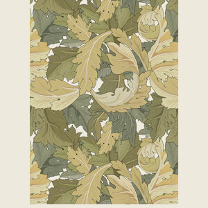 William Morris - gruenes Blattmuster V&A Ausstellungsmuster