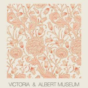 William Morris - orangefarbenes Blumenmuster