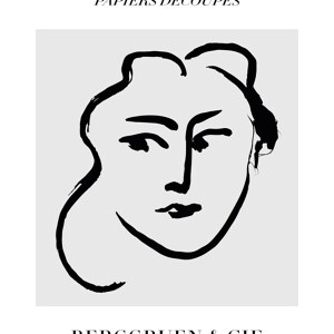 Matisse ? Frauengesicht schwarz-grau