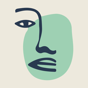 Matisse ? Frauengesicht gruen-beige