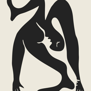 Picasso Print schwarz-beige