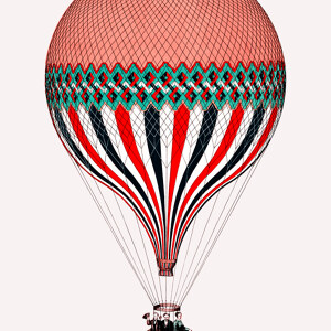 Vintage Illustration Heisluftballon