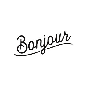 Bonjour Black on White I