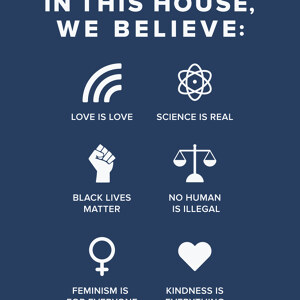 In this house we believe navy