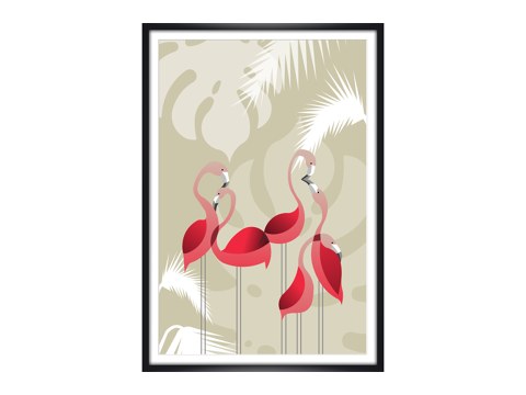 Flamingoes in love