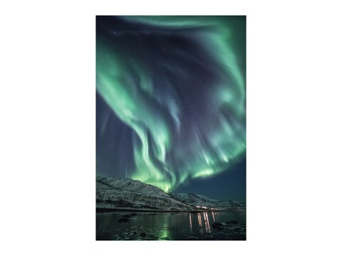Polarlicht am Fjord
