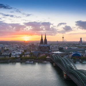 Sonnenuntergang ueber Koeln