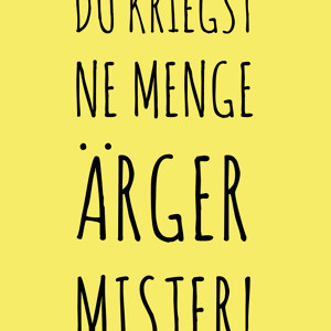 Du kriegst ne Menge Ärger Mister Spruch