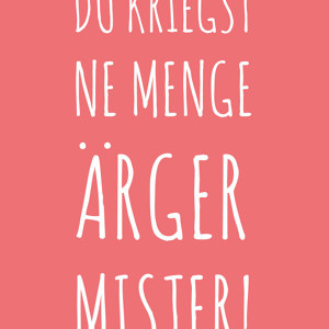 Du kriegst ne Menge Ärger Mister Spruch