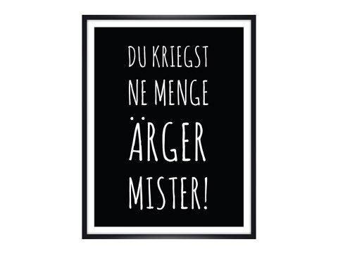 Du kriegst ne Menge Ärger Mister Spruch