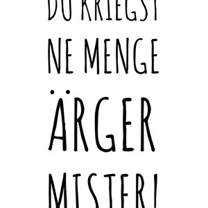 Du kriegst ne Menge Ärger Mister Spruch