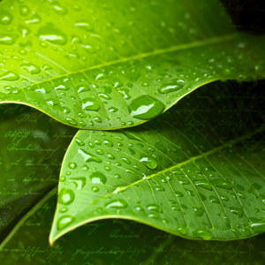 Blad met waterdruppel