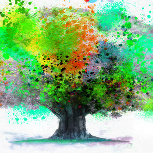 Wasserfarben Baum Bild