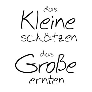 Das Kleine schätzen